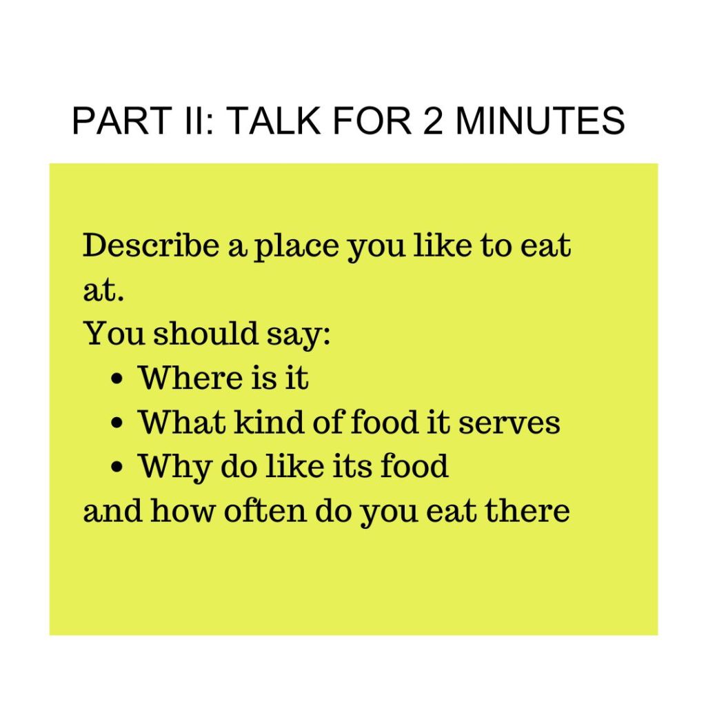 IELTS Speaking Topic :&nbsp;Food