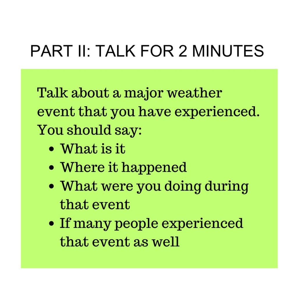 IELTS Speaking Topic:&nbsp;Weather